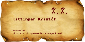 Kittinger Kristóf névjegykártya
