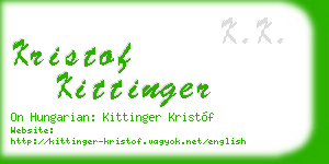 kristof kittinger business card